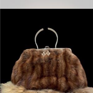 Chic Brown Fur Satchel